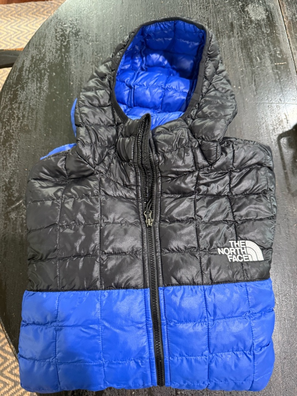 The North Face Black & Blue Quilted Jacket Interior